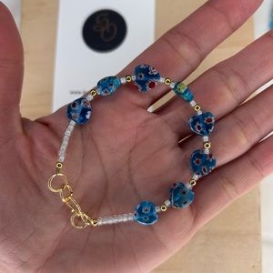bracelet with blue hearts